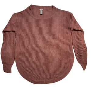 Charlotte Russe Women Sweatshirt Size M Mauve Brown Long Sleeve Crew Neck Knit
